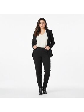 Nordstrom rack black pull on straight leg dress pants size XL ankle length